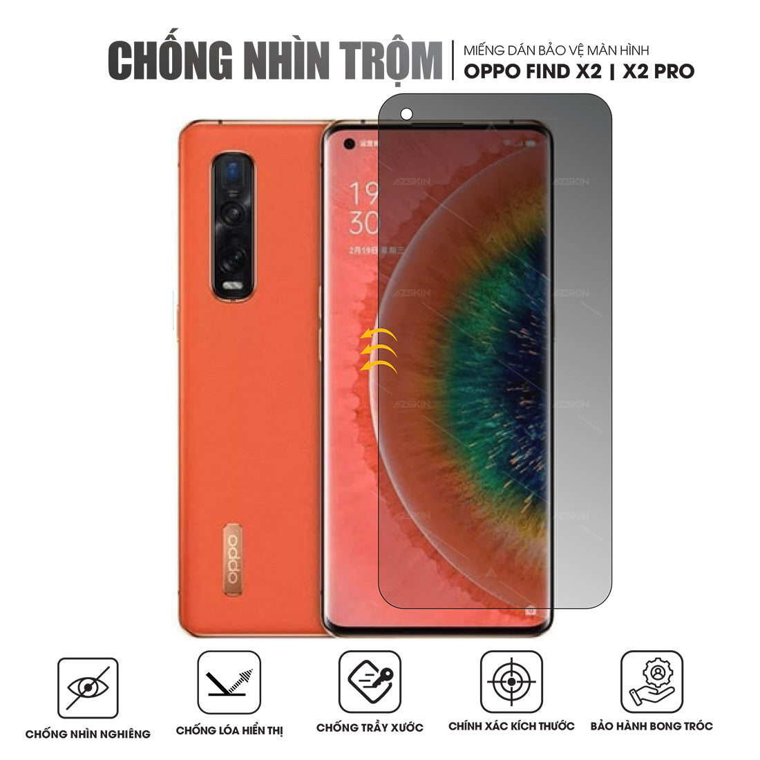 Miếng dán màn hình OPPO Find X2 / X2 Pro chống nhìn trộm