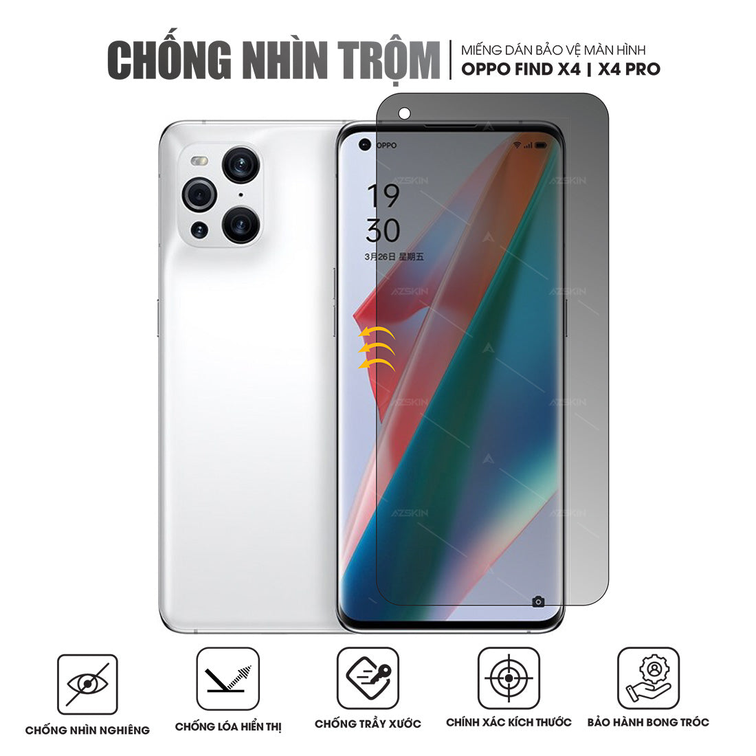 Miếng dán màn hình chống nhìn trộm OPPO Find X4 / X4 Pro