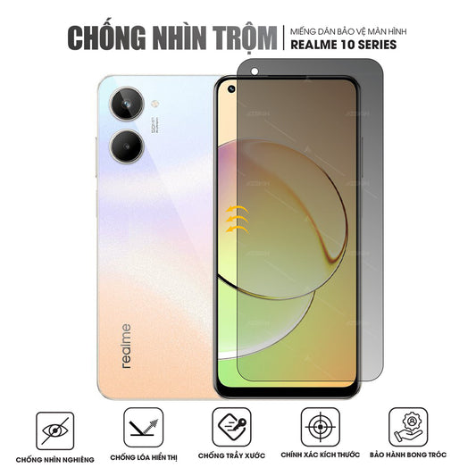 Miếng dán màn hình chống nhìn trộm Realme 10 | Pro | Pro+ | 10s