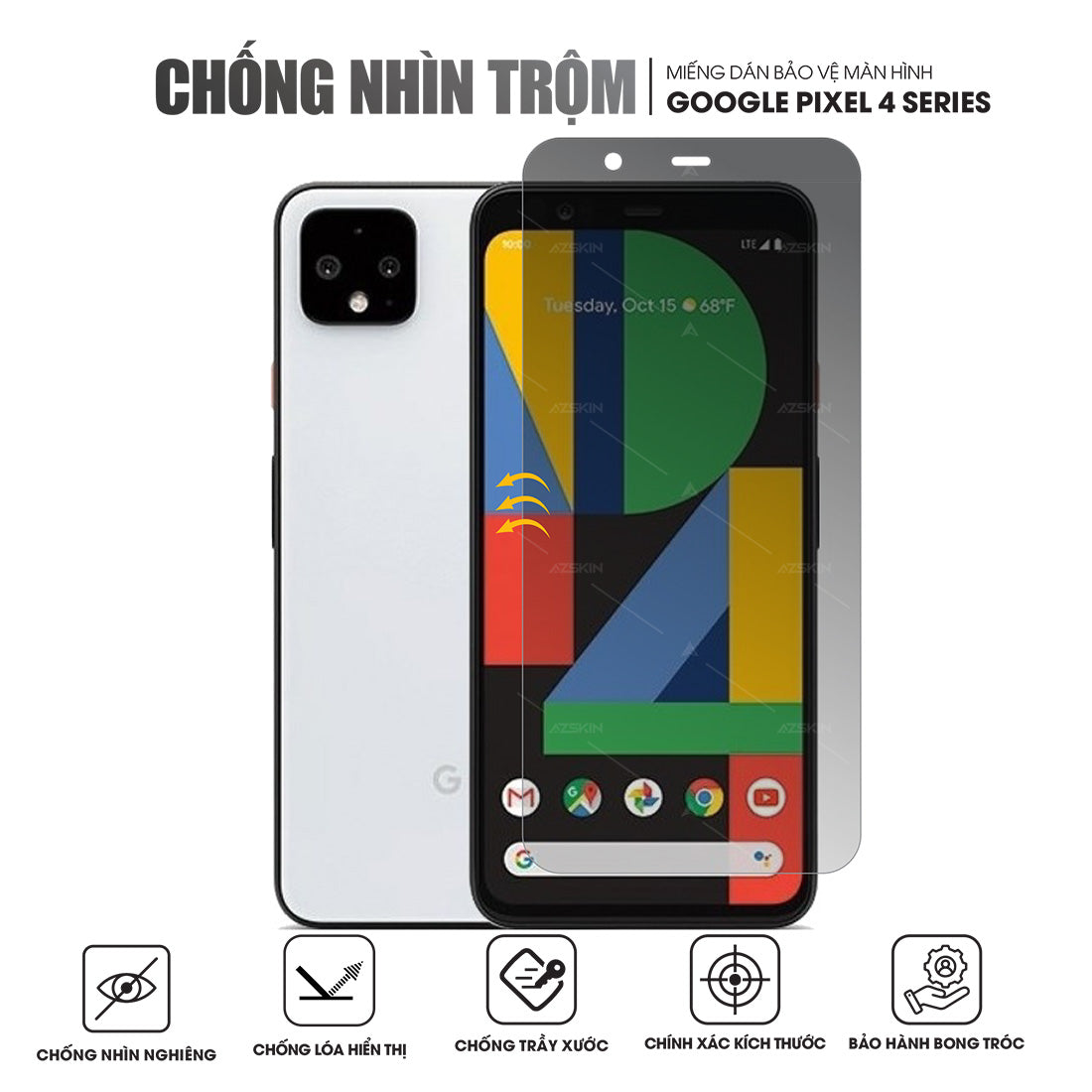 Miếng dán màn hình chống nhìn trộm cho Google Pixel 4 | 4 XL | 4a