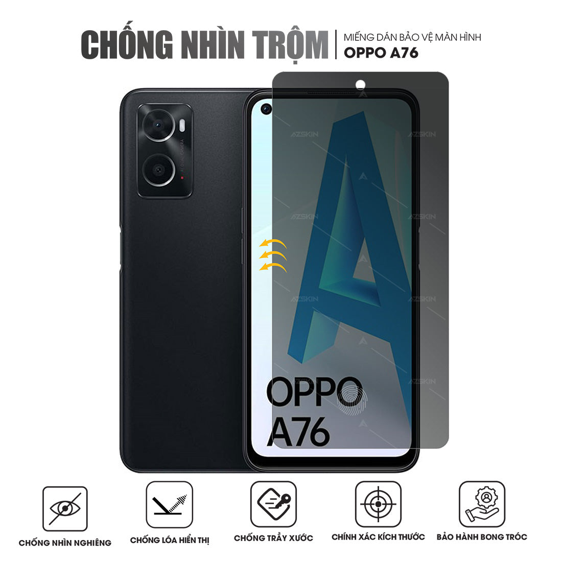 Miếng dán màn hình chống nhìn trộm OPPO A76