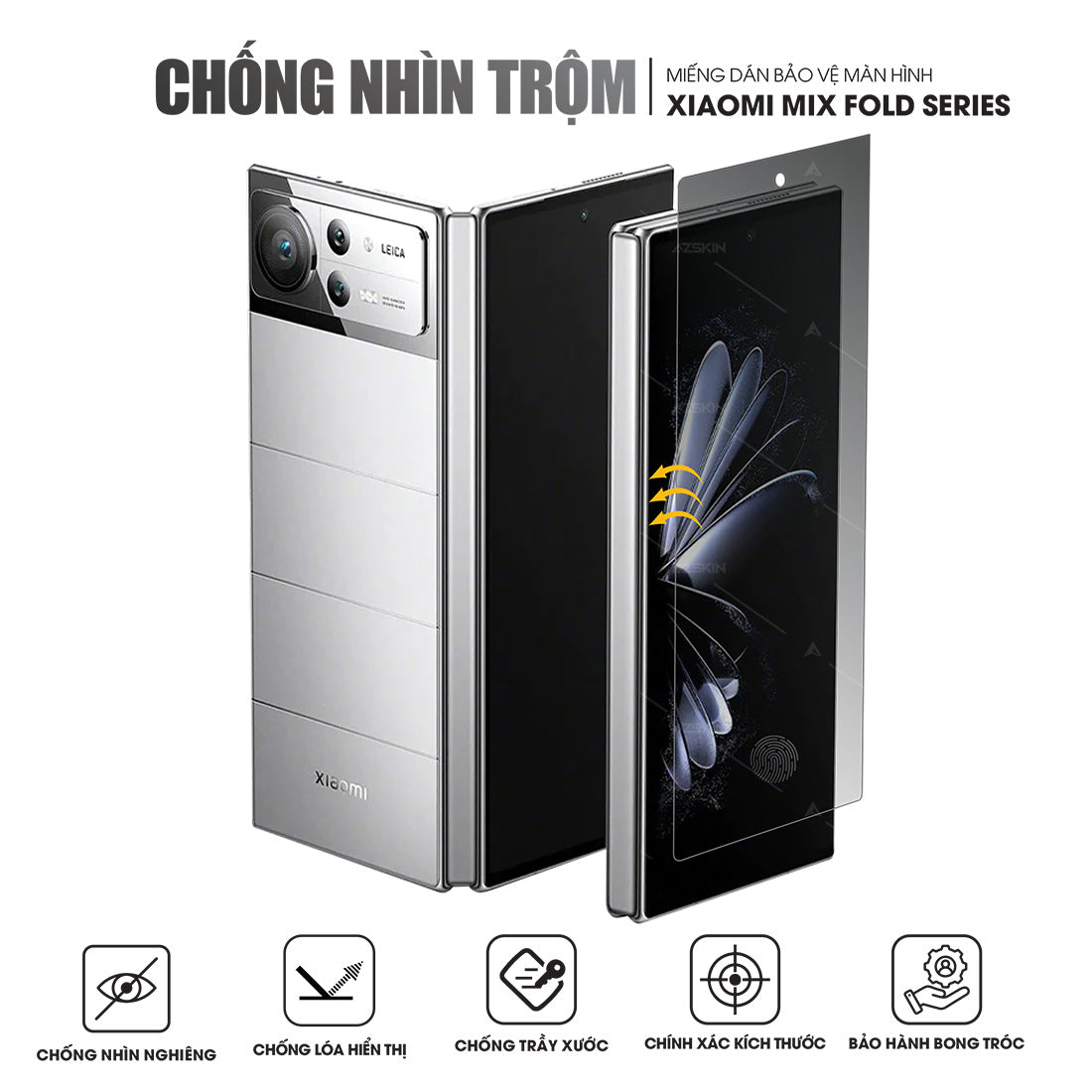 Miếng Dán Màn Hình Chống Nhìn Trộm Xiaomi Mix Fold Series