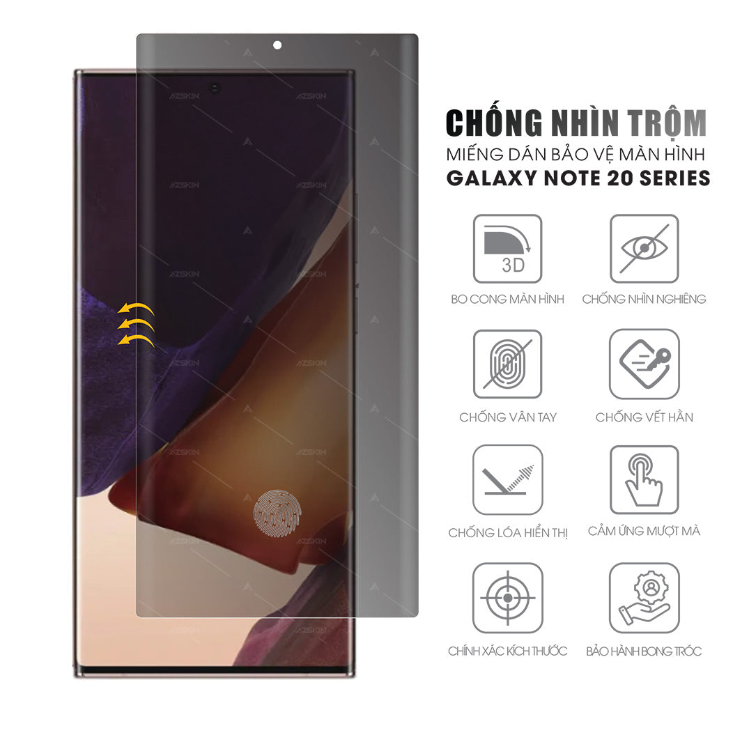 Miếng dán màn hình chống nhìn trộm Note 20 Ultra và Note 20 Plus