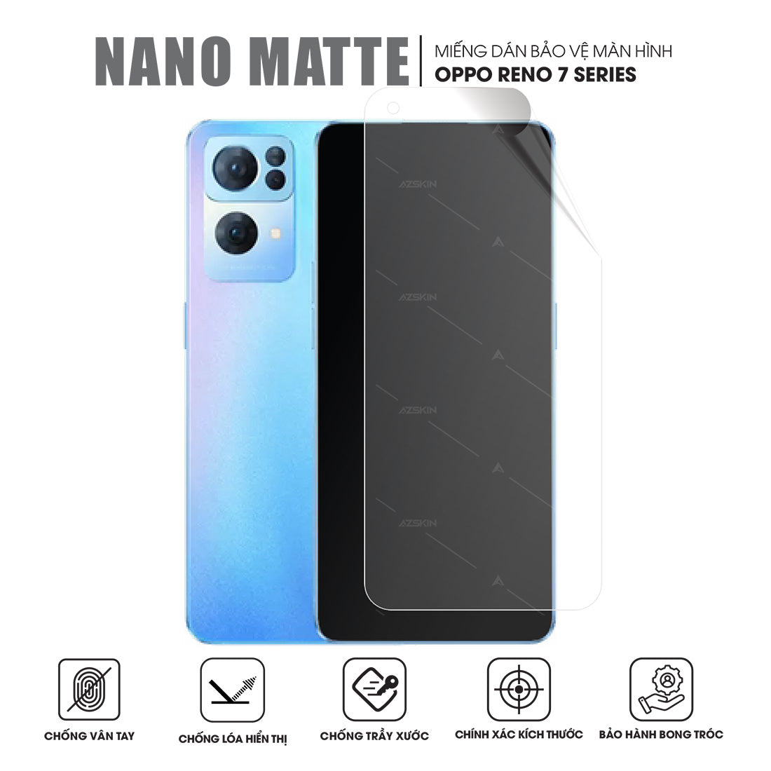 Miếng dán màn hình chống vân tay cho OPPO Reno7