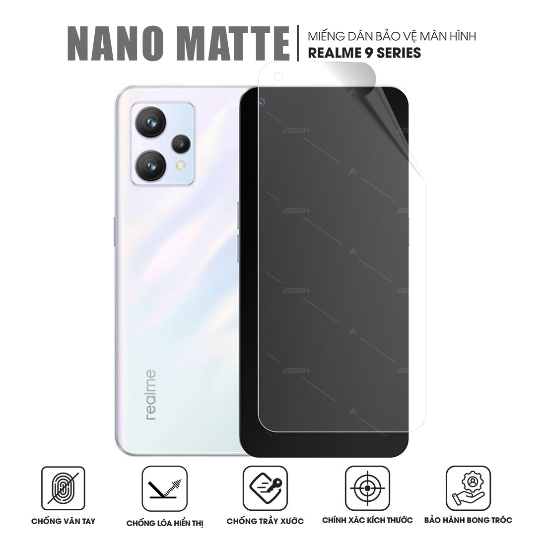Miếng dán màn hình chống vân tay Realme 9 Pro - Pro Plus