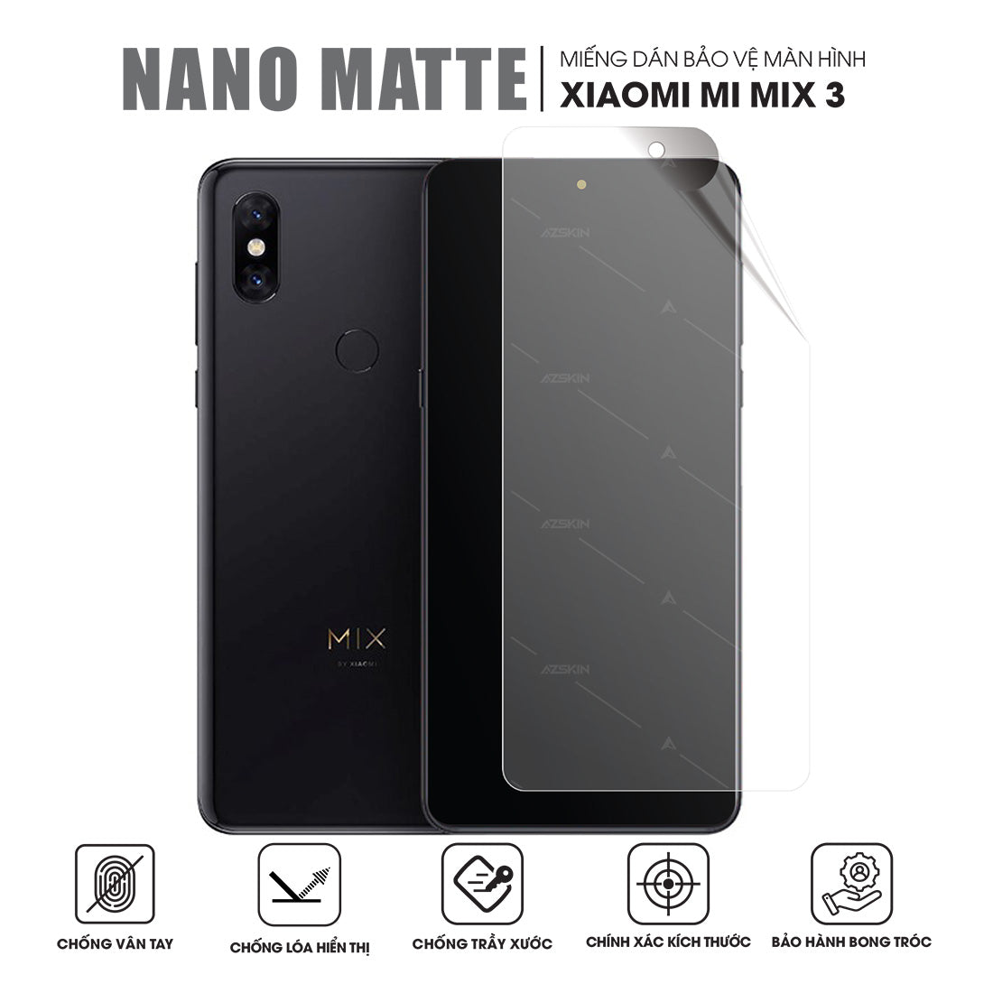 Miếng Dán Màn Hình Chống Vân Tay Xiaomi Mi Mix 3