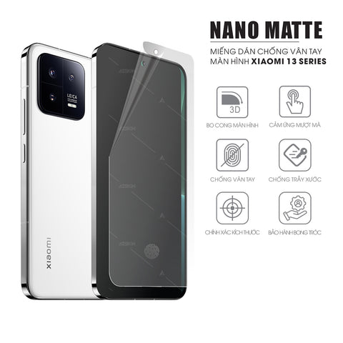 Miếng dán màn hình chống vân tay cho Xiaomi 13, Xiaomi 13 Pro, Xiaomi 13 Lite