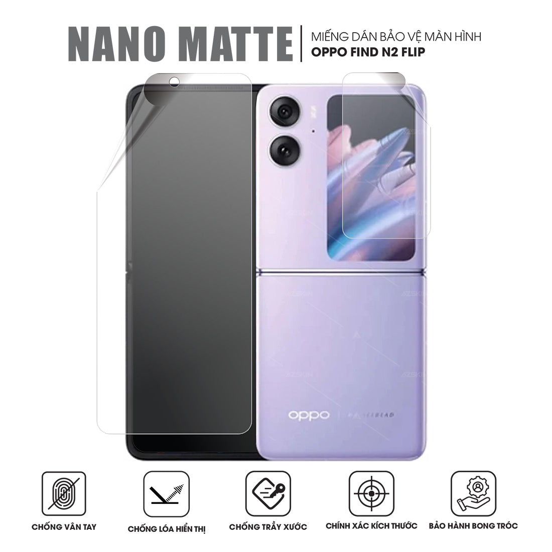 Miếng dán màn hình chống vân tay cho OPPO Find N2 Flip