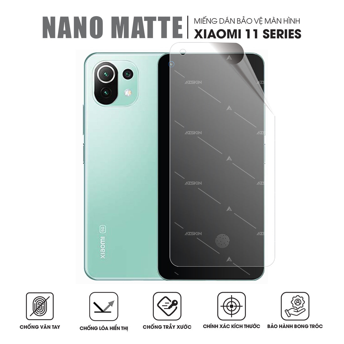 Miếng Dán Màn Hình Chống Vân Tay Xiaomi 11 | 11 Pro | 11 Lite | 11T | 11T Pro
