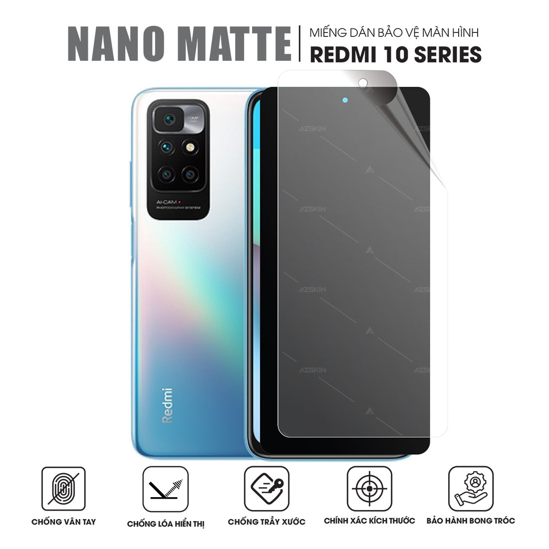 Miếng Dán Màn Hình Chống Vân Tay Xiaomi Redmi Note 10 | 10 Pro | 10S