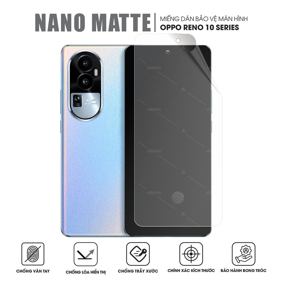 Miếng dán màn hình điện thoại OPPO Reno 10 chống vân tay