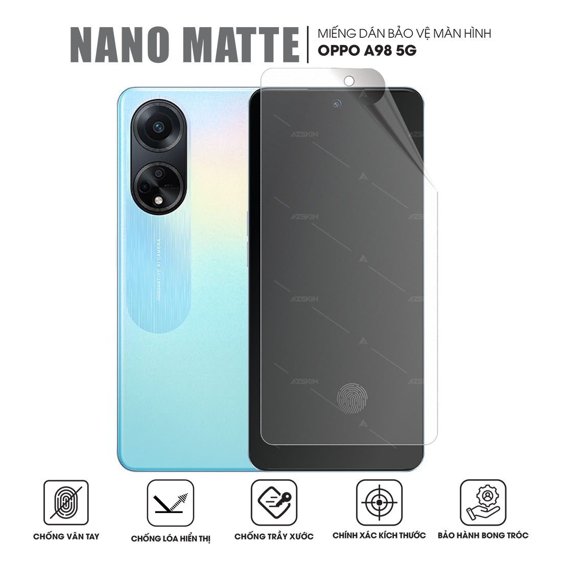 Miếng dán màn hình điện thoại OPPO A98 5G chống vân tay