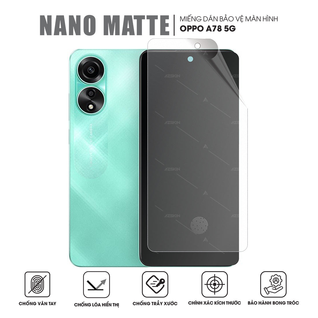 Miếng dán màn hình chống vân tay OPPO A78 5G