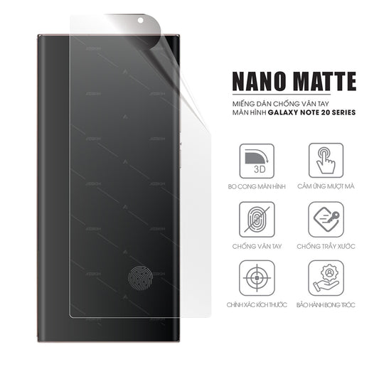 Miếng Dán Màn Hình Chống Vân Tay Samsung Galaxy Note 20 | Plus | Ultra