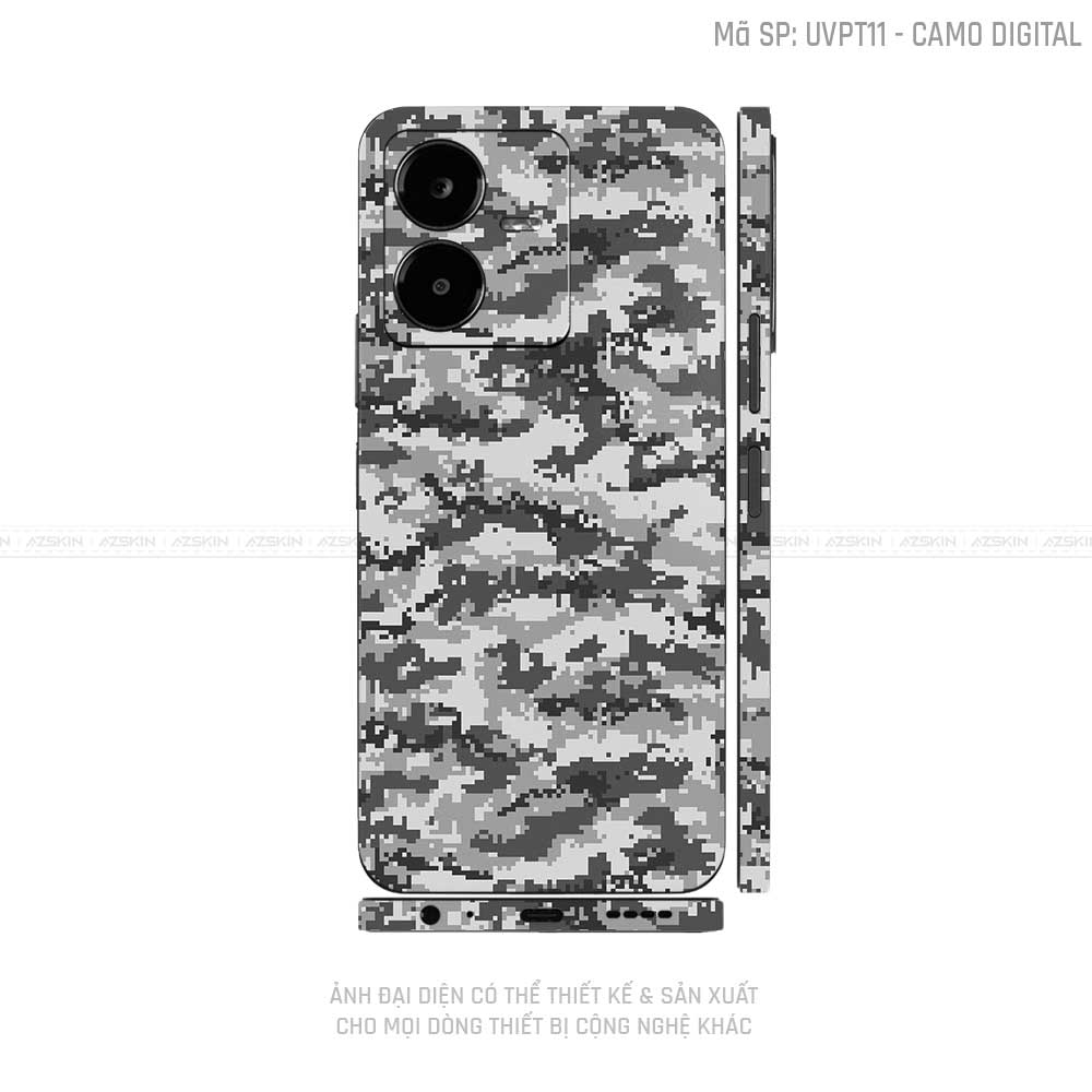 Dán Skin Vivo Y Series Vân Camo Digital Xám | UVPT11