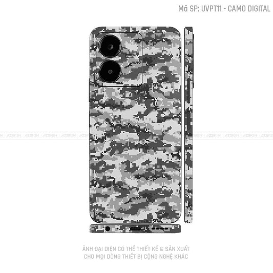 Dán Skin Vivo Y Series Vân Camo Digital Xám | UVPT11
