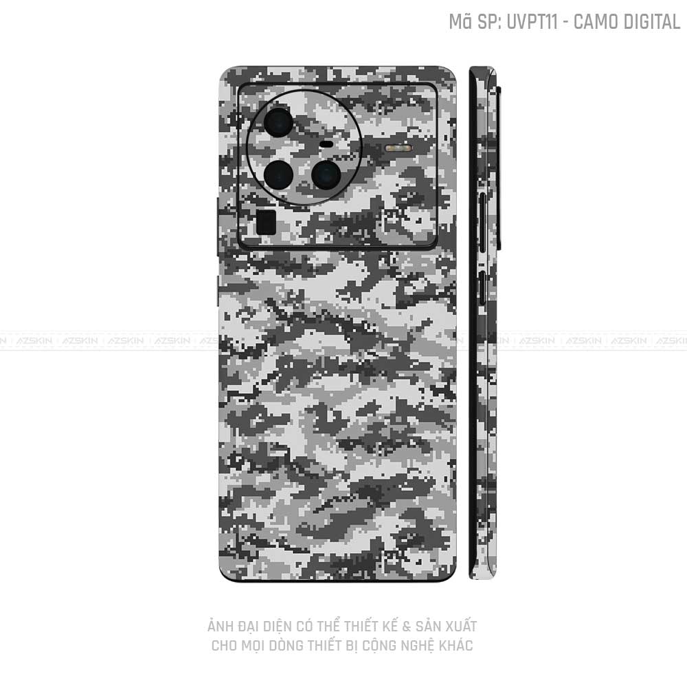 Dán Skin Vivo X Series Vân Camo Digital Xám | UVPT11