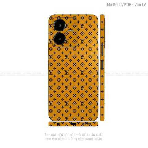 Dán Skin Vivo Y Series Vân Pattern LV Đen Vàng | UVPT16