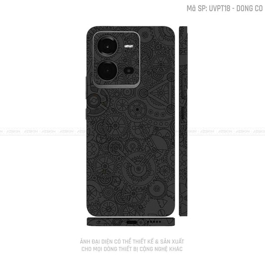 Dán Skin Vivo V Series Vân Động Cơ Đen | UVPT18