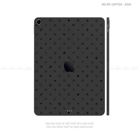 Dán Skin IPad Mini Series Vân ICON Đen | UVPT04