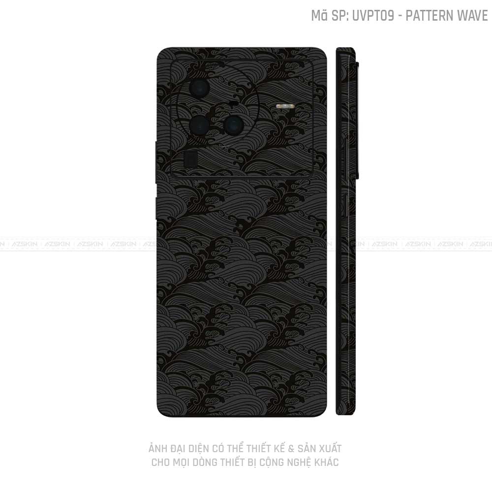Dán Skin Vivo X Series Vân Pattern Wave Đen | UVPT09