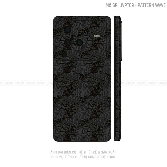 Dán Skin Vivo X Series Vân Pattern Wave Đen | UVPT09