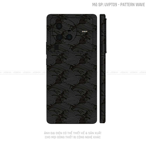 Dán Skin Vivo X Series Vân Pattern Wave Đen | UVPT09