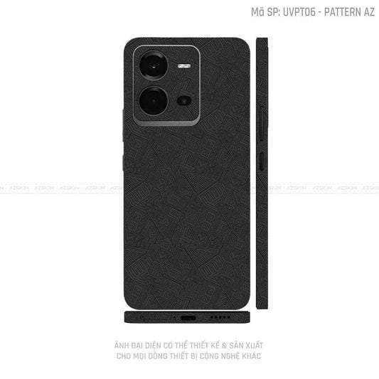 Dán Skin Vivo V Series Vân Pattern AZ Đen | UVPT06