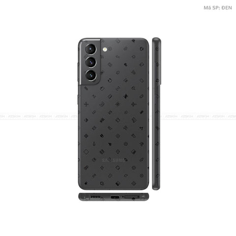 Dán Skin Galaxy S21 Series Vân ICON Đen | UVPT04