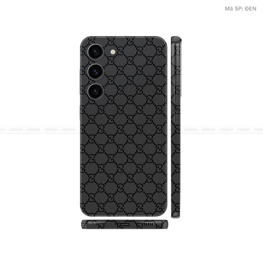 Dán Skin Samsung Galaxy S24 Series Vân Nổi Gucci Đen | UVPT03