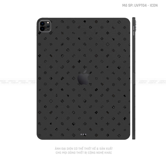 Dán Skin IPad Air Series Vân ICON Đen | UVPT04