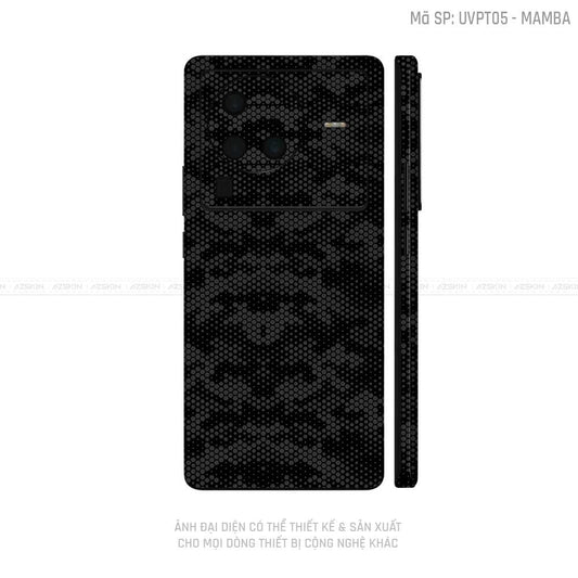 Dán Skin Vivo X Series Vân Mamba Đen | UVPT05