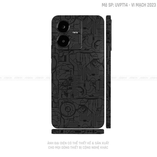 Dán Skin Vivo Y Series Vân Vi Mạch 2023 Đen | UVPT14
