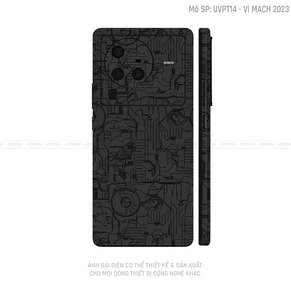 Dán Skin Vivo X Series Vân Vi Mạch 2023 Đen | UVPT14
