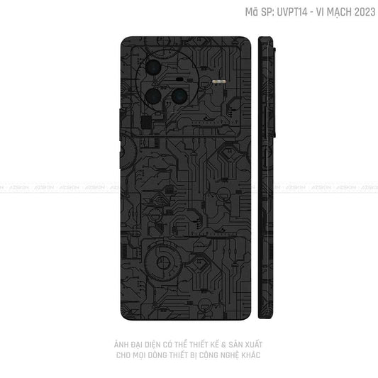 Dán Skin Vivo X Series Vân Vi Mạch 2023 Đen | UVPT14