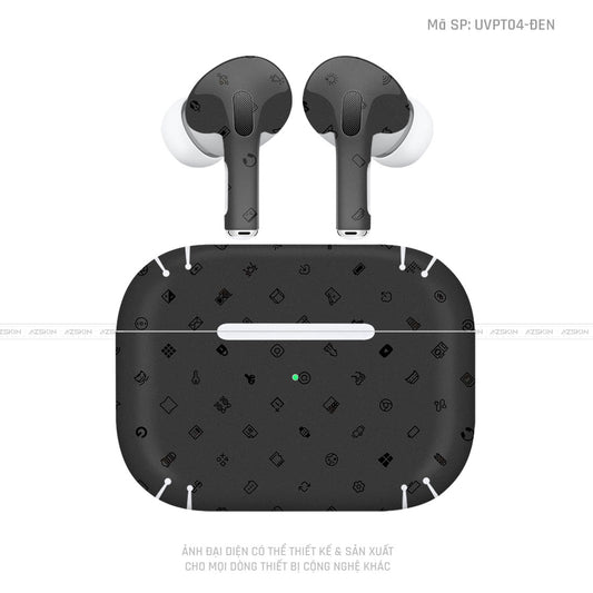 Dán Skin Tai Nghe Airpod 3 Vân ICON Đen | UVPT04