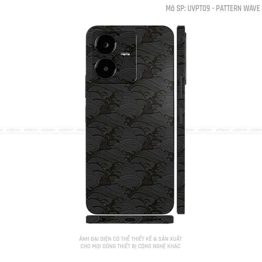 Dán Skin Vivo Y Series Vân Pattern Wave Đen | UVPT09