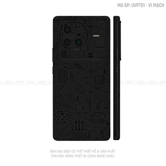 Dán Skin Vivo X Series Vân Vi Mạch Đen | UVPT01