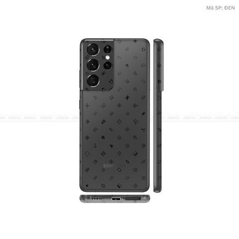 Dán Skin Galaxy S21 Series Vân ICON Đen | UVPT04