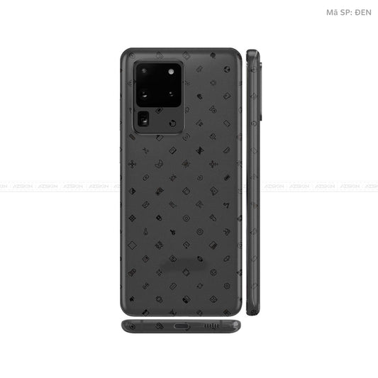 Dán Skin Galaxy S20 Series Vân ICON Đen | UVPT04