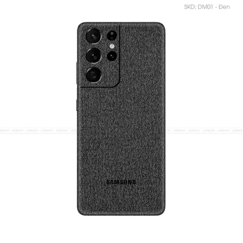 Miếng Dán Da Samsung S21 Series Vân Demin Đen | DM01