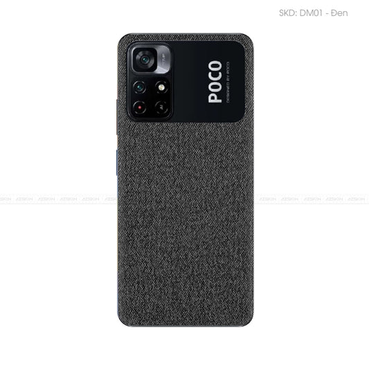 Miếng Dán Da POCO Series Vân Demin Đen | DM01