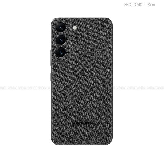 Miếng Dán Da Samsung S22 Series Vân Demin Đen | DM01