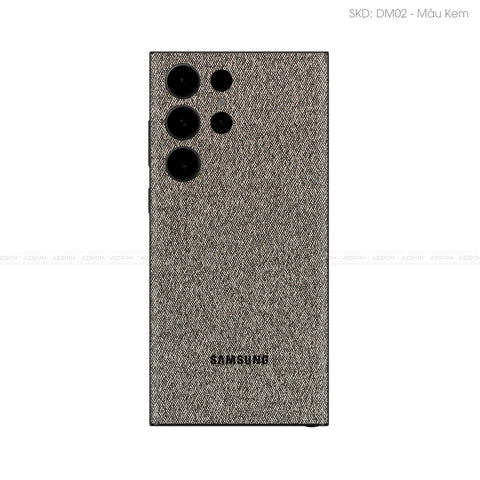 Miếng Dán Da Samsung S23 Series Vân Demin Nâu | DM02