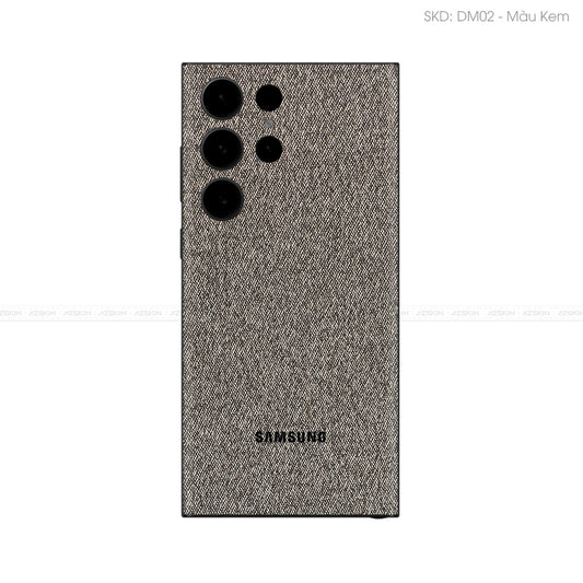 Miếng Dán Da Samsung S22 Series Vân Demin Nâu | DM02
