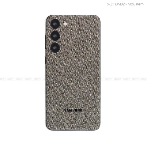 Miếng Dán Da Samsung Galaxy S24 Series Vân Demin Nâu | DM02