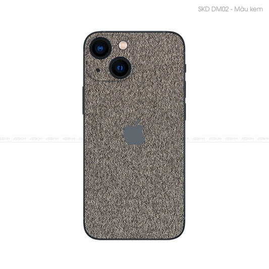 Miếng Dán Da IPhone 14 Series Vân Demin Xám | DM02