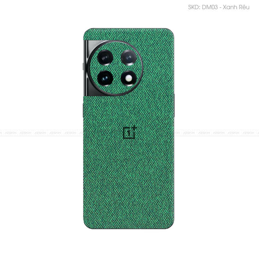 Miếng Dán Da OnePlus 11 Series Vân Demin Xanh Rêu | DM03