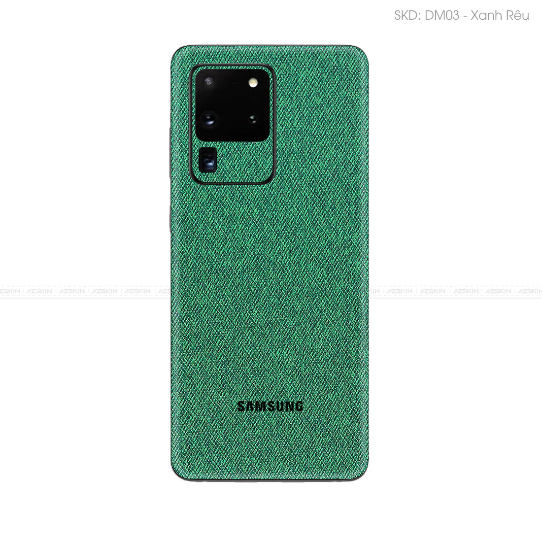 Miếng Dán Da Samsung S20 Series Vân Demin Xanh Rêu | DM03