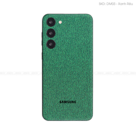 Miếng Dán Da Samsung A Series Vân Demin Xanh Rêu | DM03